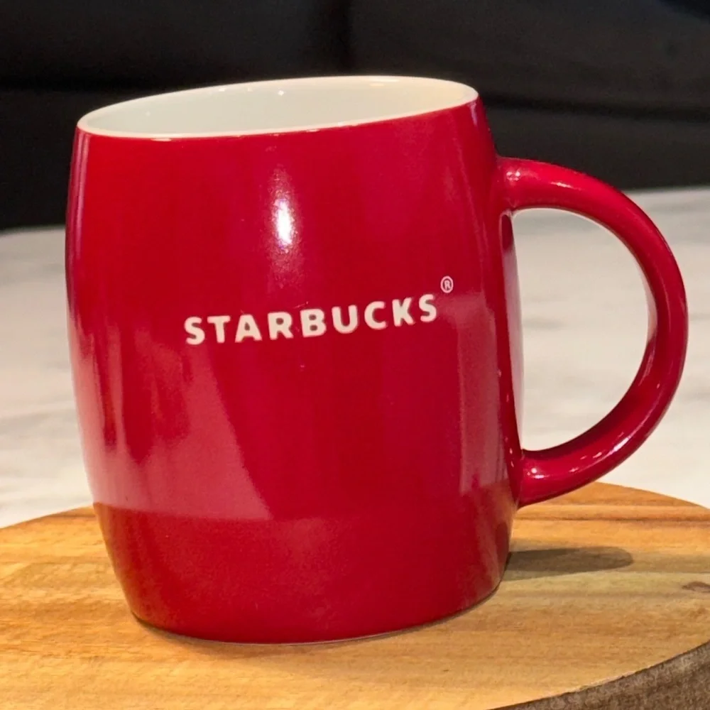 2011 Starbucks Brand Logo Barrel Shape Coffee Mug Etched Logo